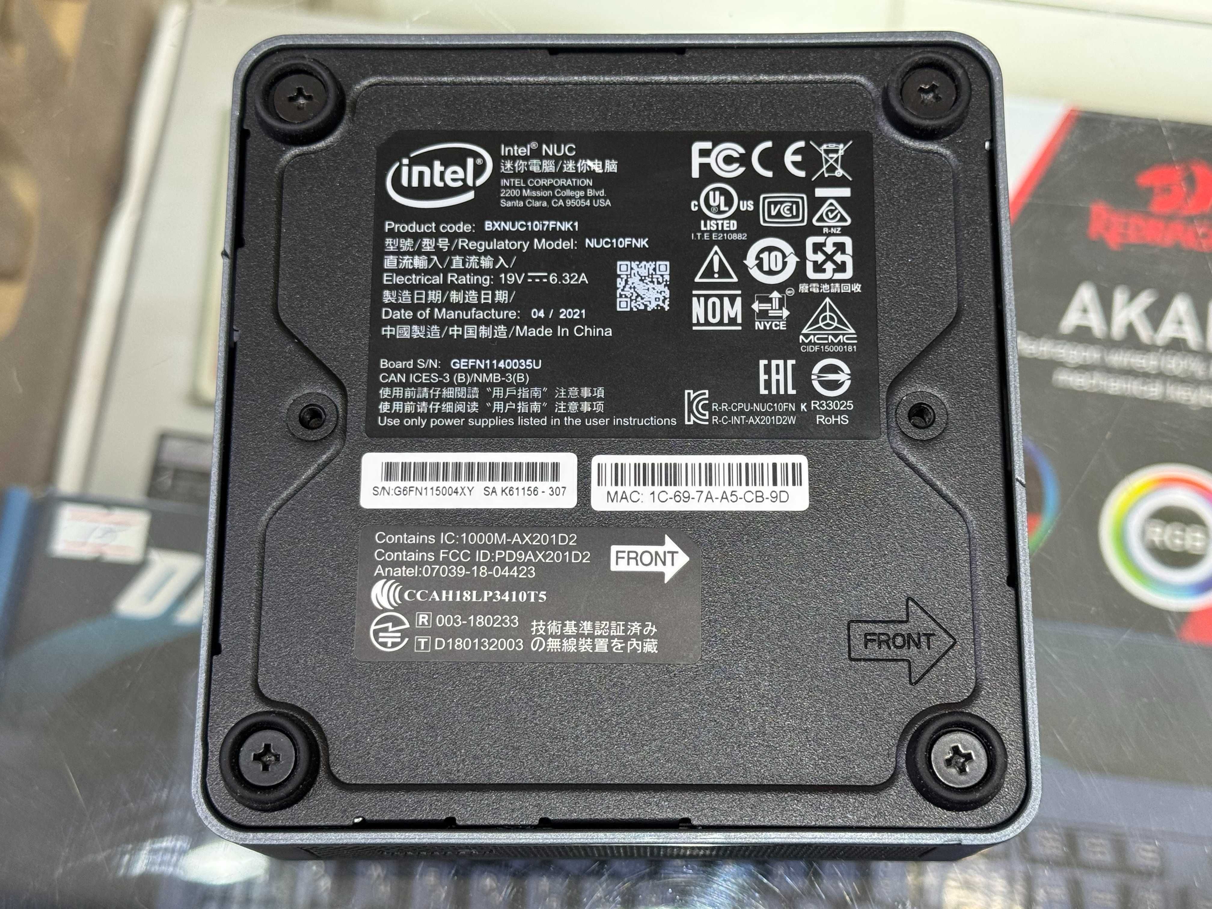 MiNi PC intel NUC10FNK intel Core i7-10710U озу16гб 256 ssd