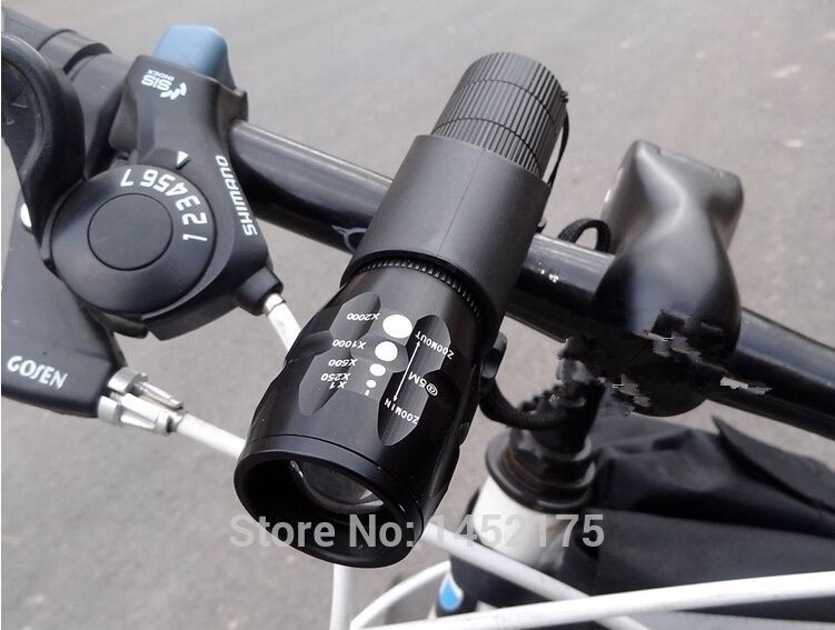 [-50%] Lanterna puternica CREE 2000 LM +Zoom, lumini bicicleta / paza