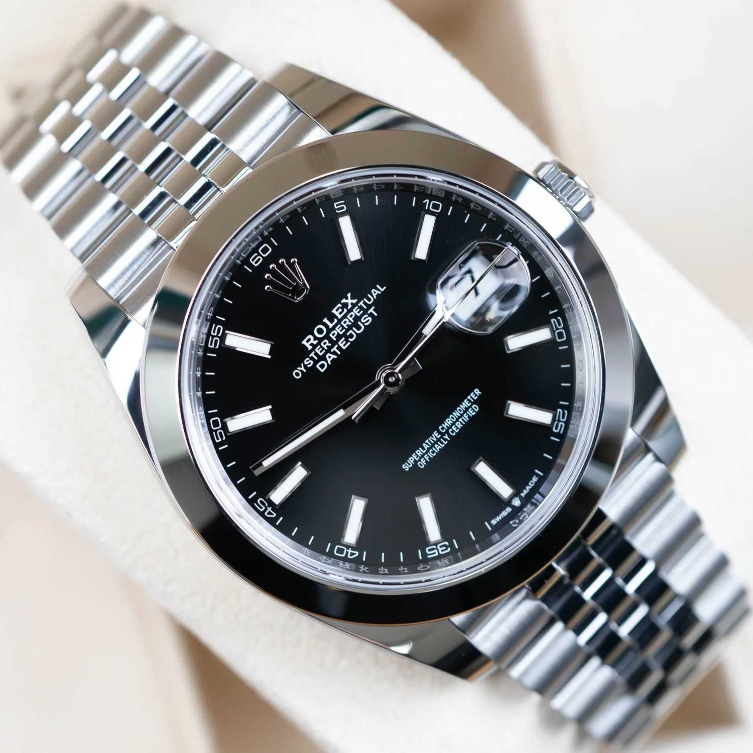 Rolex datejust 41mm сребро/smooth