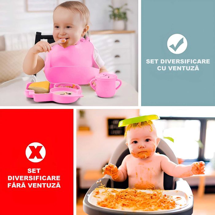 Set hranire pentru sugari, varsta recomandata 6 luni+, albastru