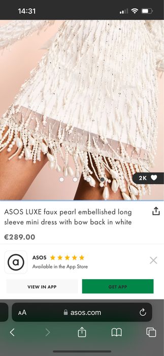 Rochie Asos cu margele si strasuri