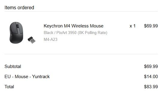 Mouse Keychron M4 wireless 8K Polling Rate