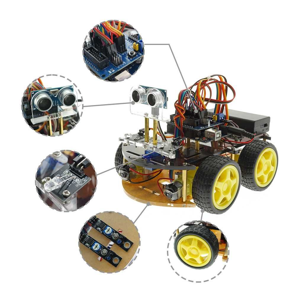 Kit Robot smart cu sasiu 4WD cu NANO V3.0 si Bluetooth