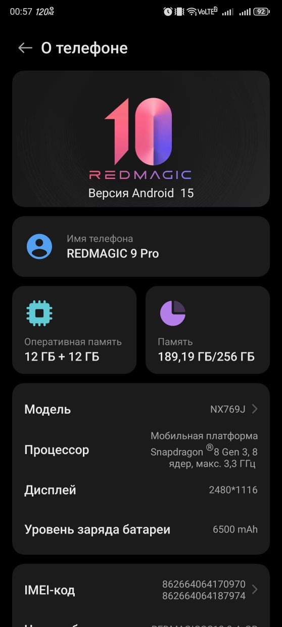 Redmagic 9 pro 12/256gb