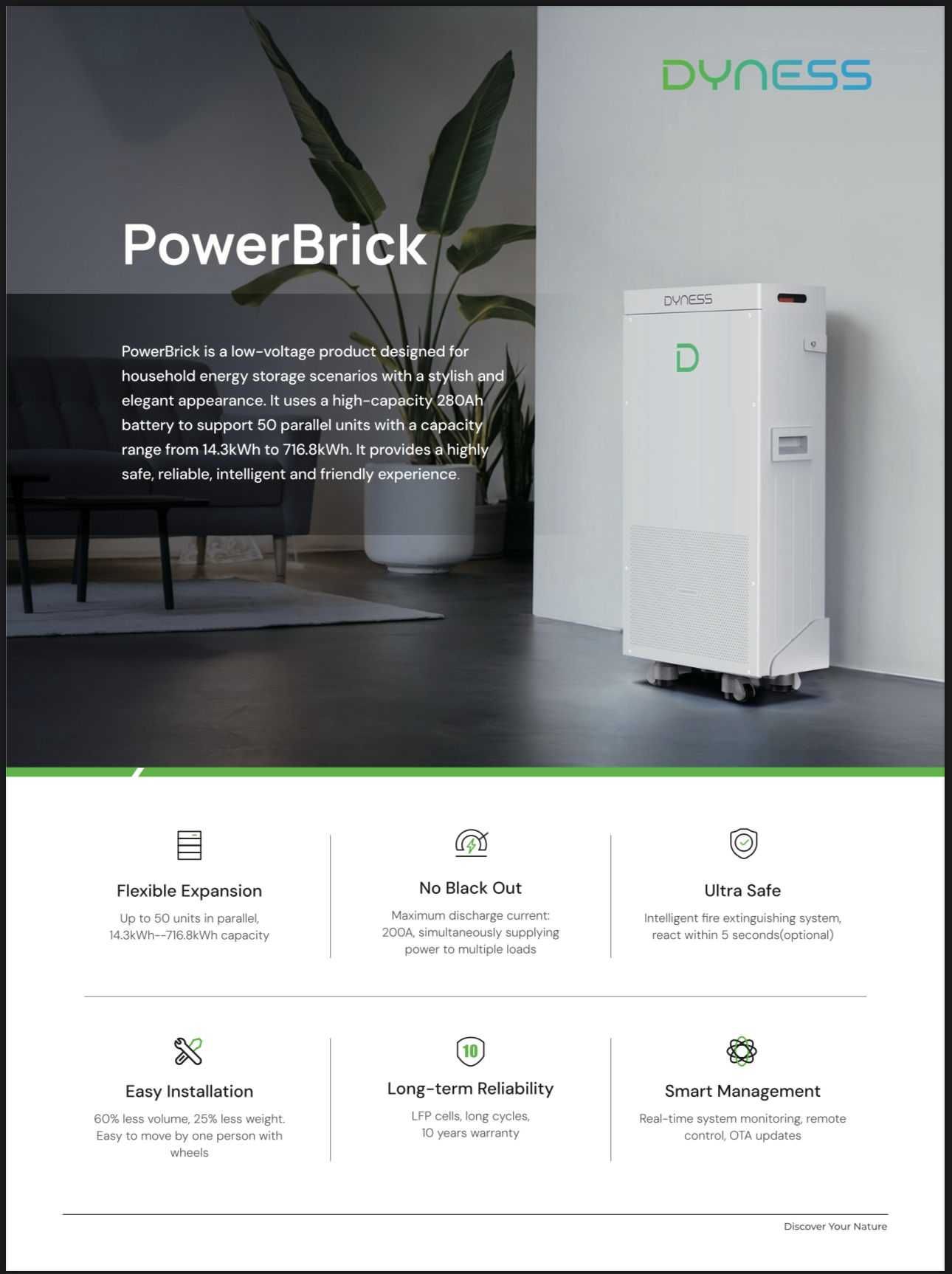 Baterie Dyness 14.336 kWh 51.2V LiFePO4 Aerosol - PowerBrick