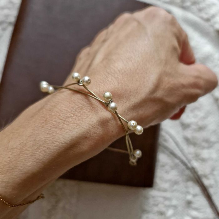 Colier de Alexandra Nacu argint suflat cu aur & perle naturale