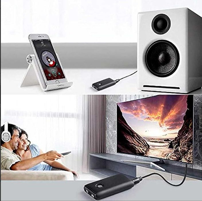 2-в-1 Безжичен аудио предавател и приемник (Bluetooth трансивър)