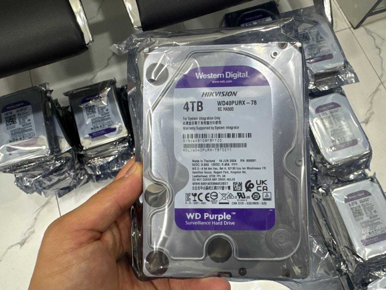 4 тб Жесткий диск HDD 4 TB WD PURPLE камеры видеонаблюдения
