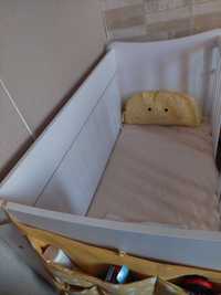 Легло кошарка Loreli с матрак с подарък чаршафи и завивка