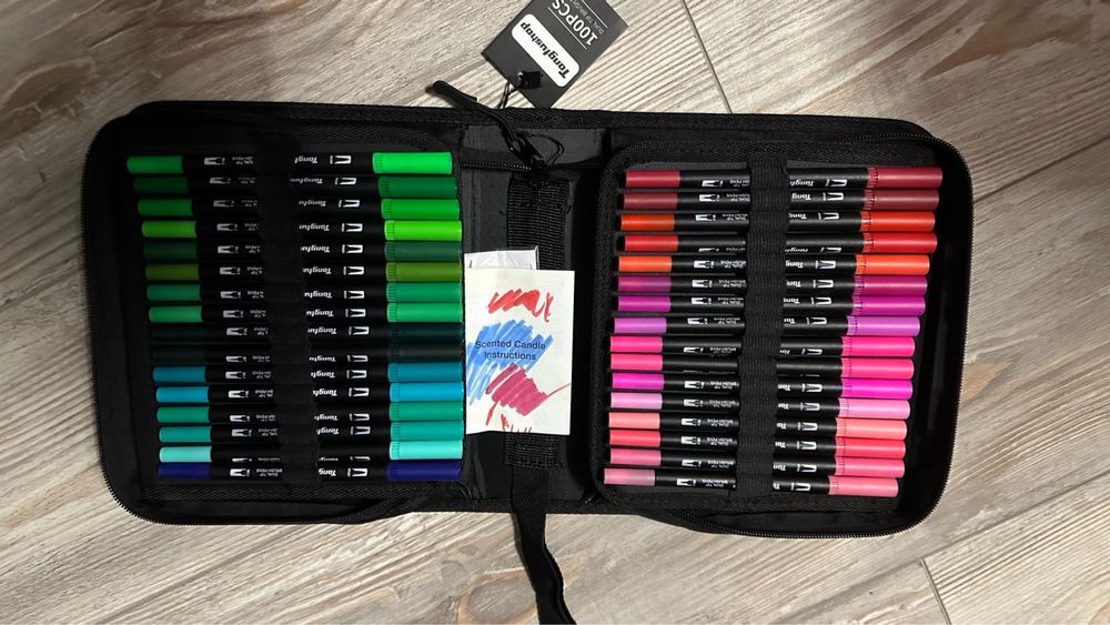 Carioci 100 buc dual tip brush pen(gen rotring varful)