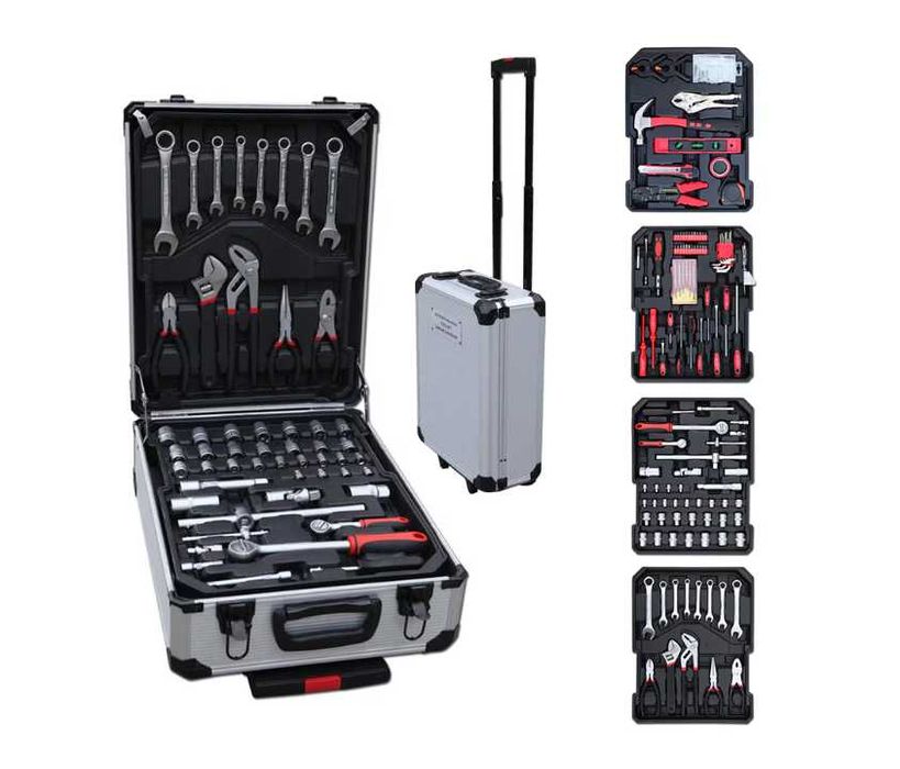 Trusă Scule 187 Piese în Valiză Aluminiu tip Troler – Portabilă