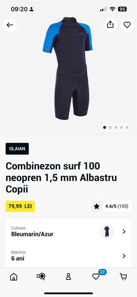 Combinezon surf neopren copii