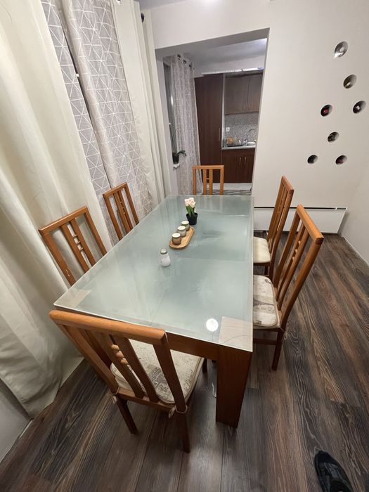 Маса ! Масивна трапезна маса + подарък 6 стола