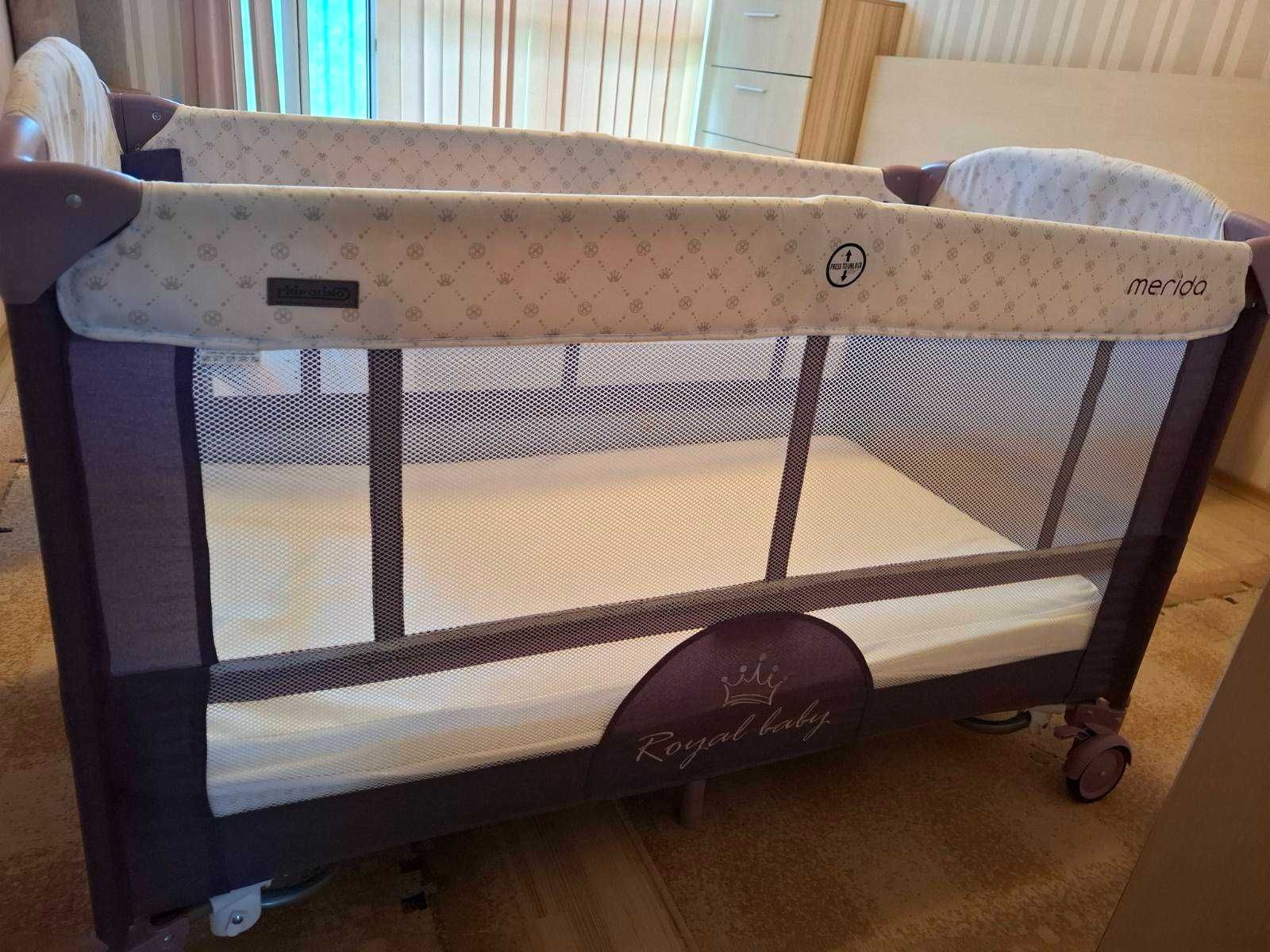 Бебешка кошара с падаща страна Chipolino Мерида + ортопедичен матрак
