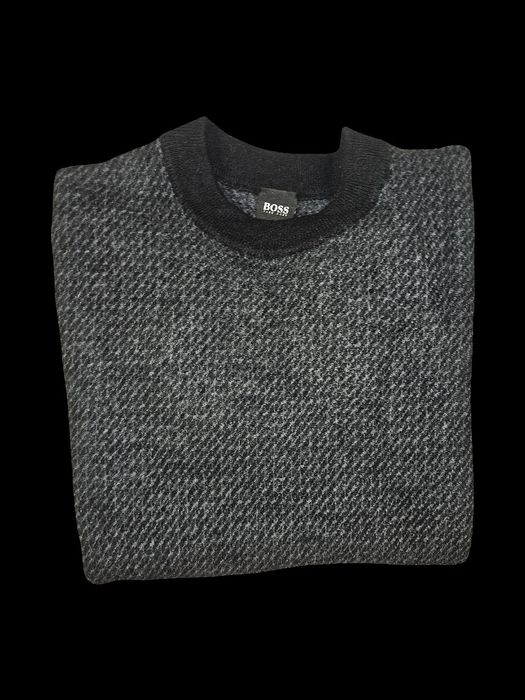 Hugo Boss Pulover — Gri, 100% Lână Virgină, Stare Excelentă