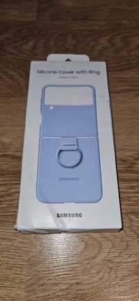 Husa Samsung Silicone Cover with Ring Galaxy Z Flip4, Arctic Blue NOUA