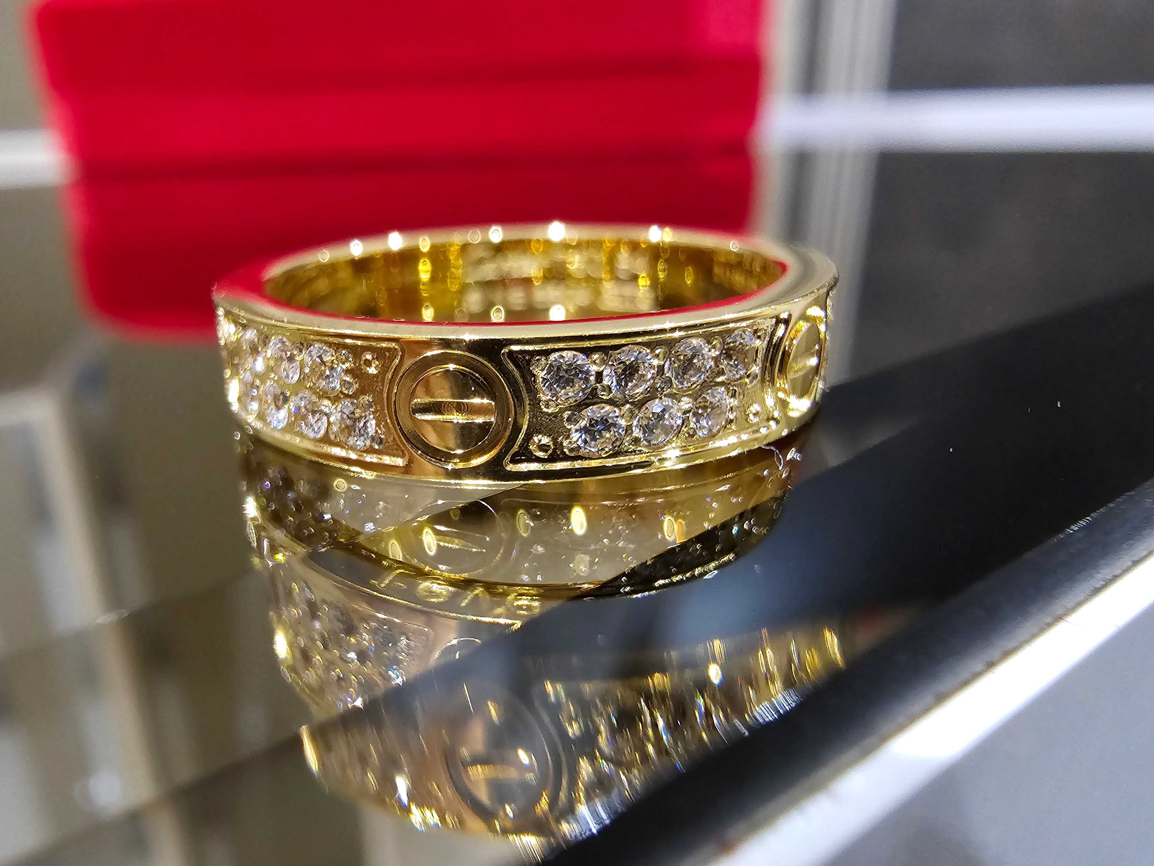 CARTIER Love Band Gold Paved Diamonds Пръстен