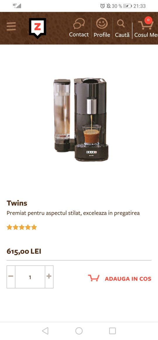 Nou! Aparat cafea capsule BEANZ Twins