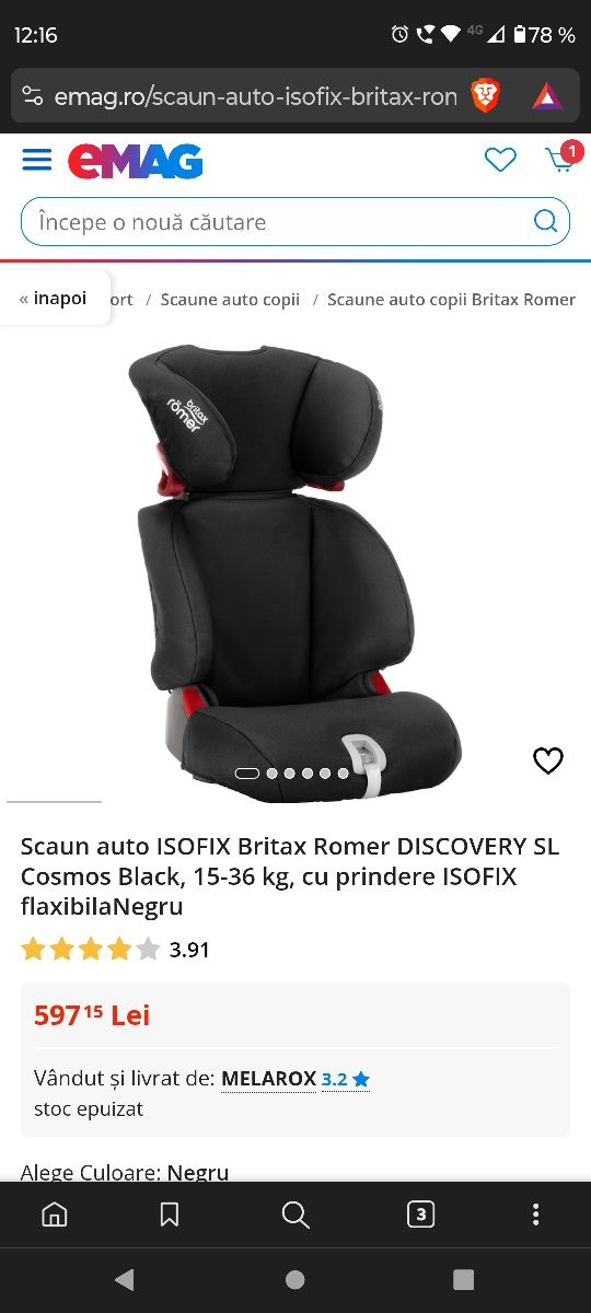 Scaun auto copii