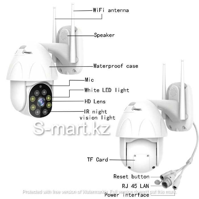 Wi-Fi Интернет Уличная Поворотная Камера Вай-Фай Видеонаблюдения 2MP