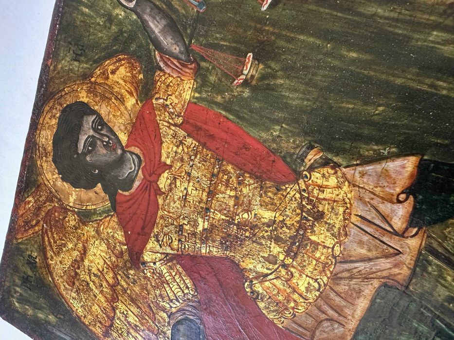 Icoană pe lemn „Sfântul Arhanghel Mihail”, șc. ruseacă, sec. XVIII-XIX