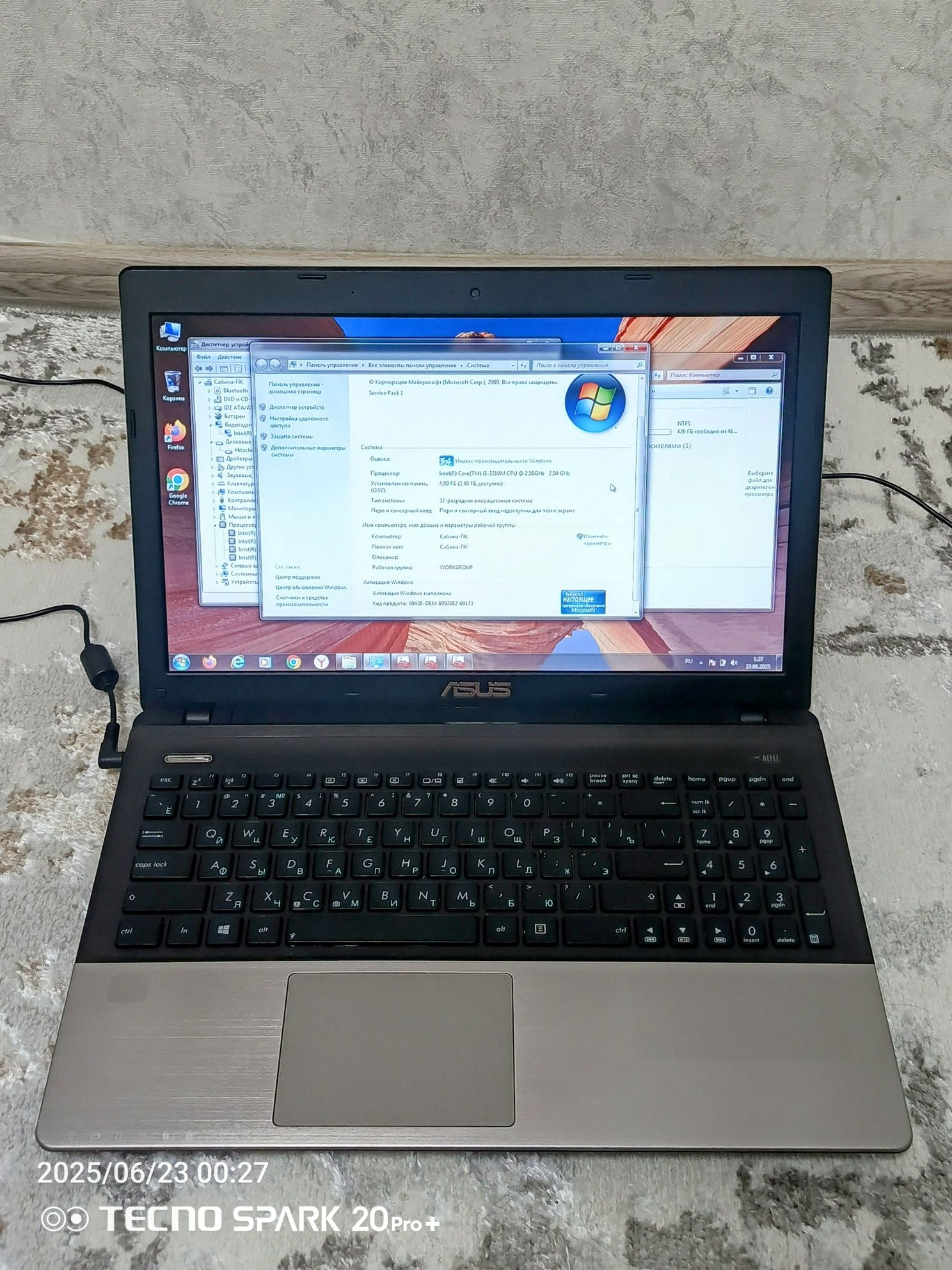 Ноутбук Asus Core i5 в хорошем состоянии