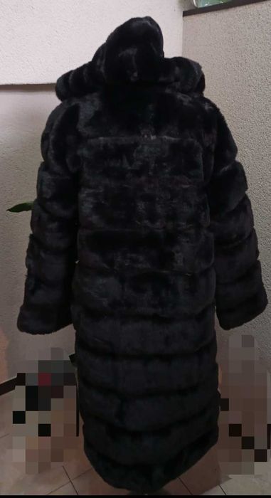 Haină blană cu glugă