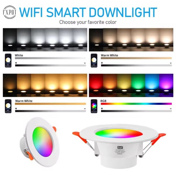 Set spot-uri led RGB plafon compatibil tuya