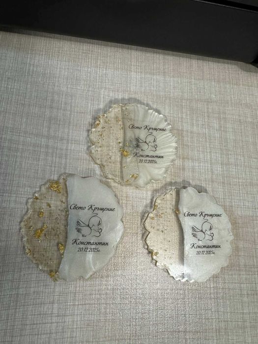 Подаръци за гости магнит от епоксидна смола или плексиглас със снимка