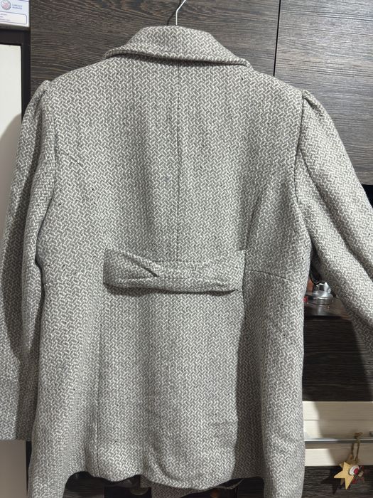 Palton dama gri cu alb, marimea 46