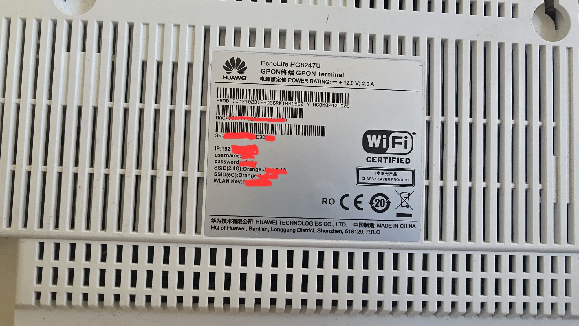 Router wireless Huawei Orange