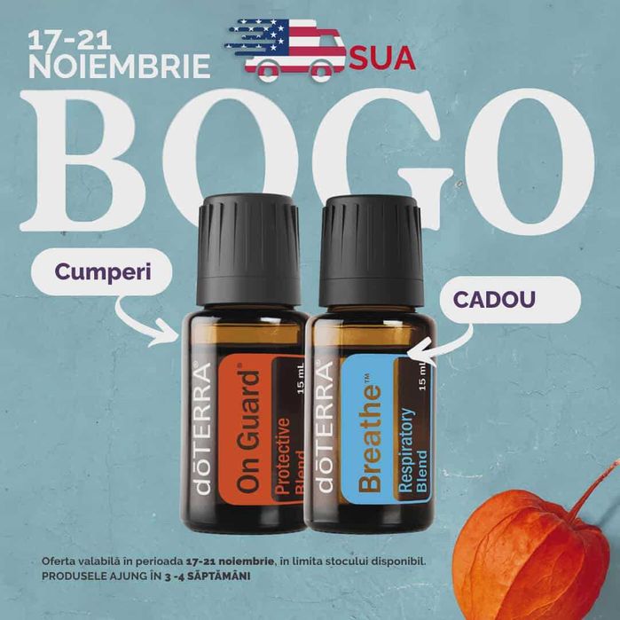 Doterra set Bogo SUA Onguard 15ml+Breathe 15ml ideal si pentru copii