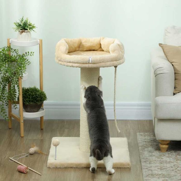 PawHut Дърво за котки с драскалка и котешко легло