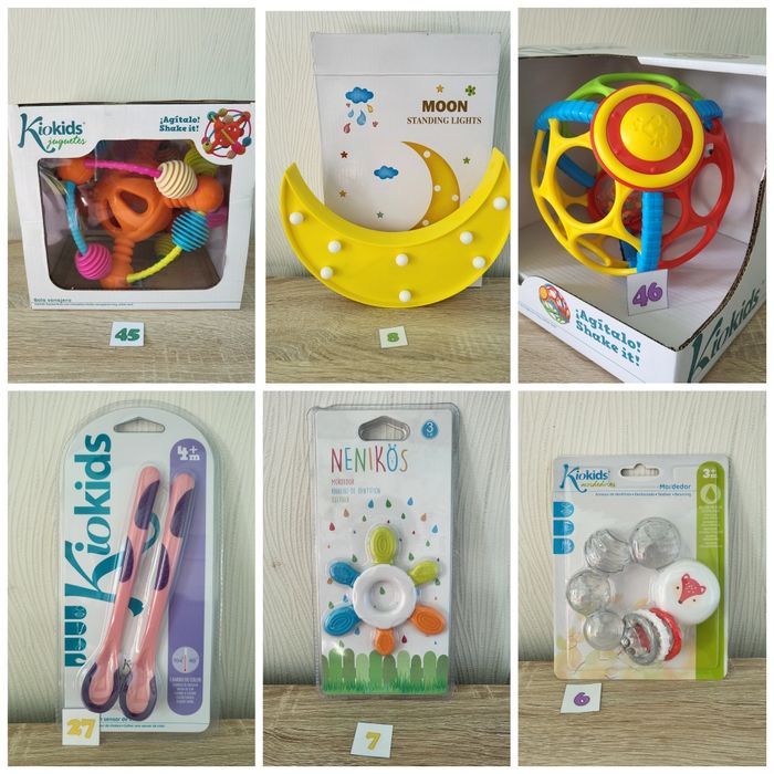 Бебешки артикули - дрънкалки, играчки, за хранене