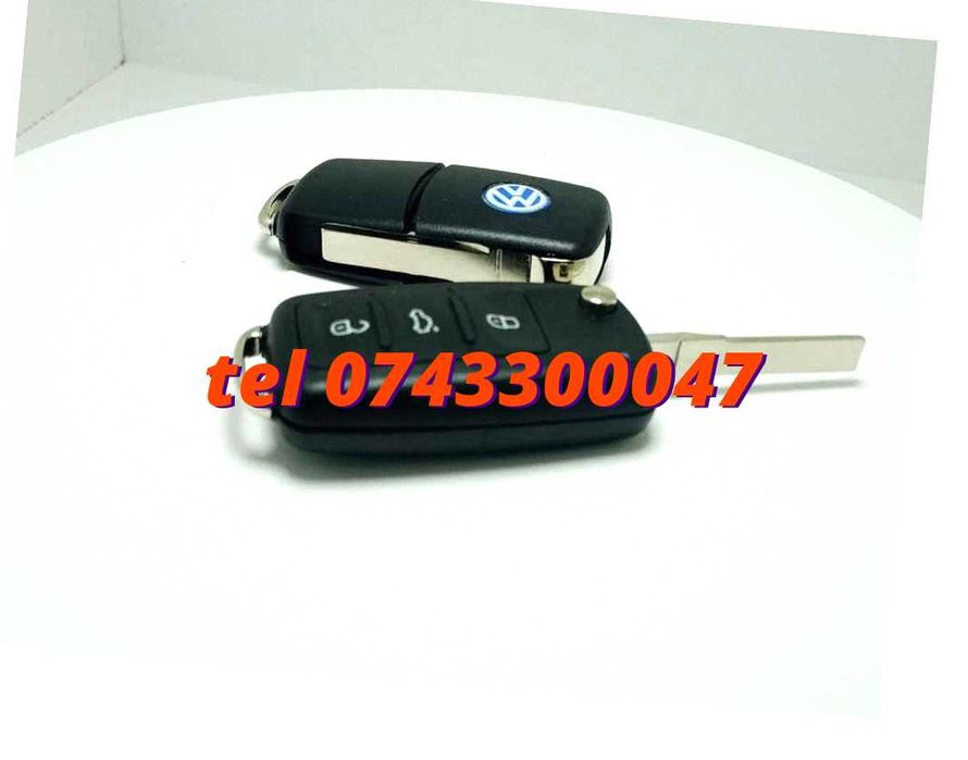 Carcasa Cheie Briceag Vw 3 Butoane Compatibila Lamela Hu66