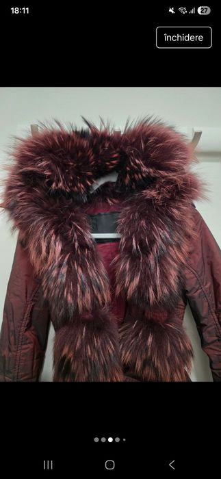 Geaca blana naturala stufoasa