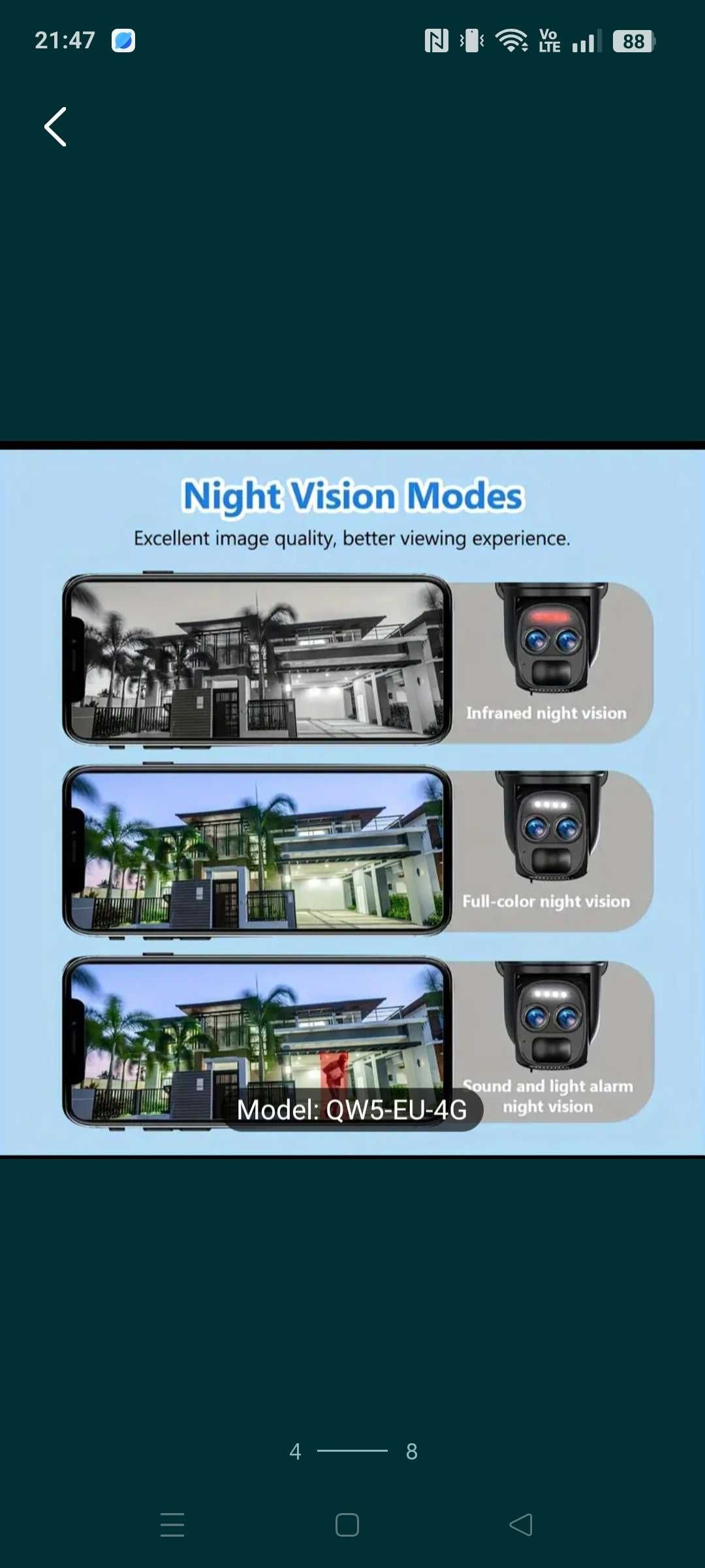 Camera de securitate solară 1080P SZSINOCAM 4G LTE, HD PTZ cu LED
