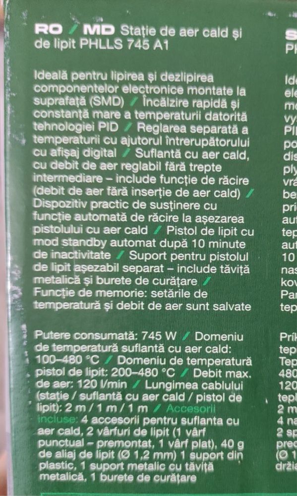 Statie de aer cald si lipit 745w Parkside