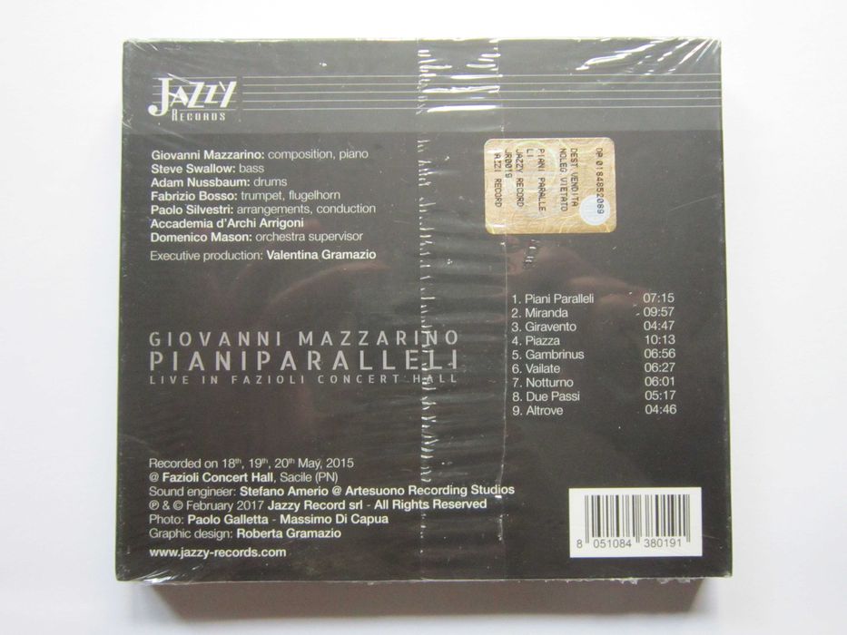cd rar jazz Giovanni Mazzarino ‎(sigilat) Piani Paralleli  (Live)