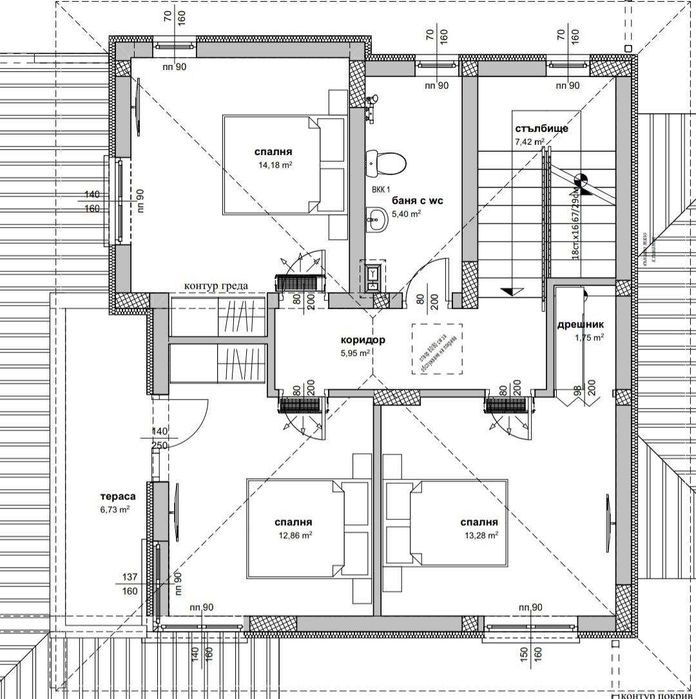 Двуетажна къща с 3 спални в Приселци в самостоятелен парцел