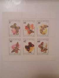 Серия 3866 - 3871 България 1990 - Пеперуди