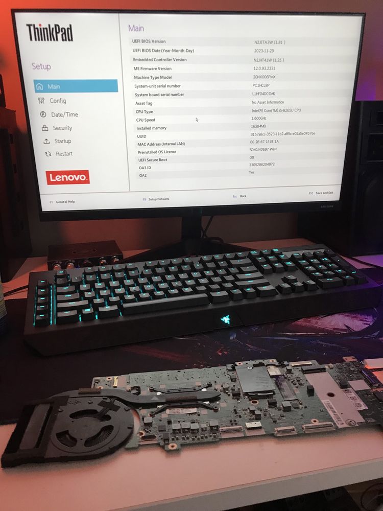 ThinkPad T490s motherboard/дънна платка/дъно работещо