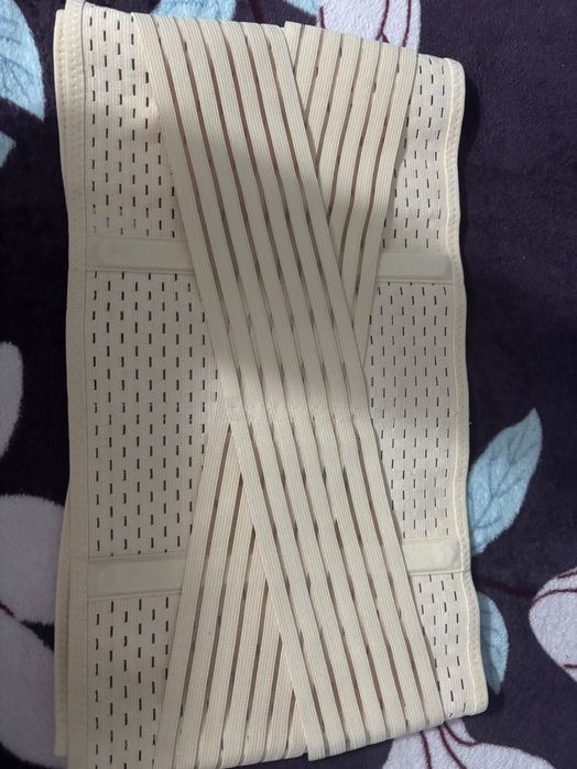 Centura de suport pentru sarcina si postpartum respirabila, bej, L