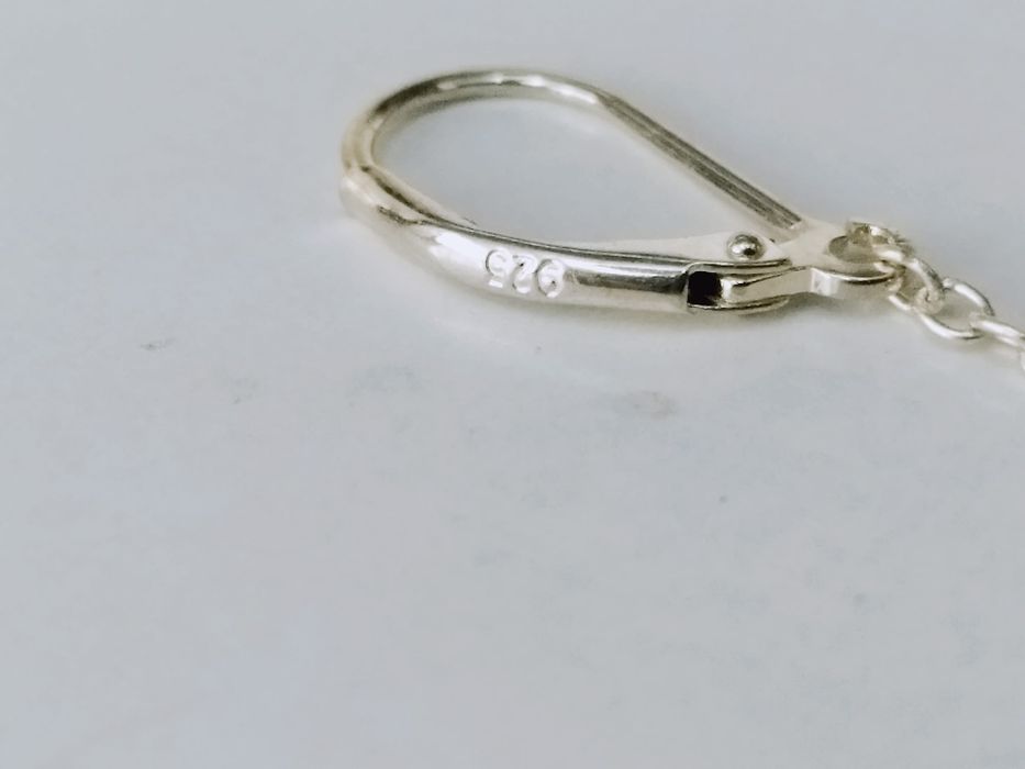 Cercei din argint 925 cu perle culoare neagra si elemente din argint