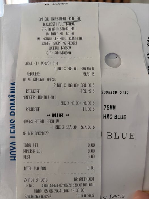 Vând ochelari Vogue cu protecție pentru calculator