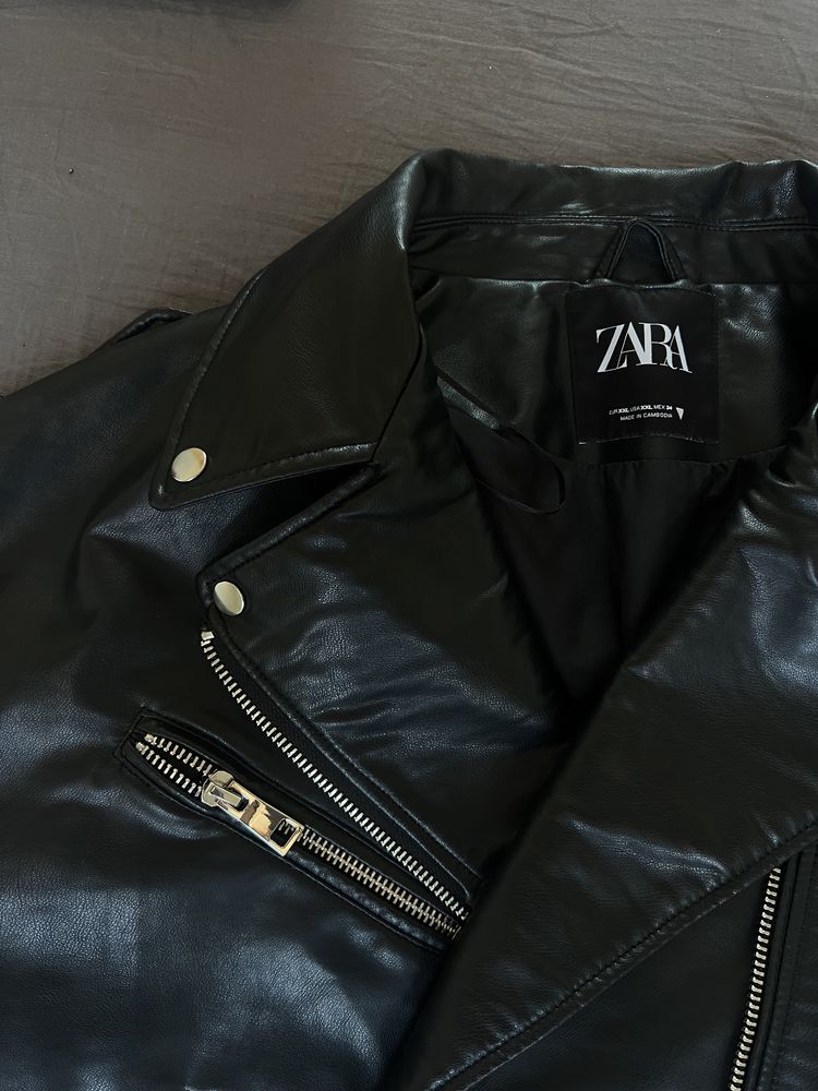 Oversized Кожено яке Zara XXL