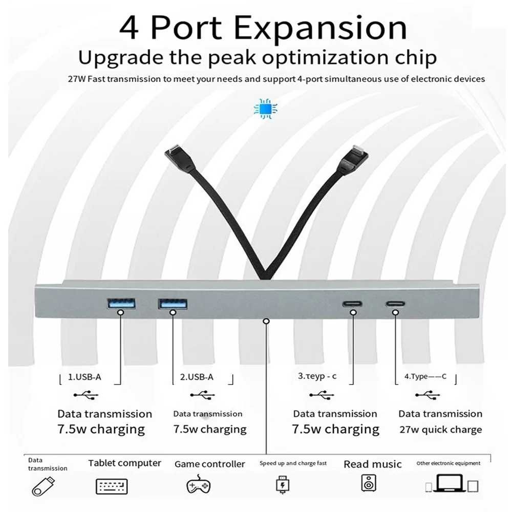 Adaptor/Hub USB pentru consola centrala Tesla Model 3/Y