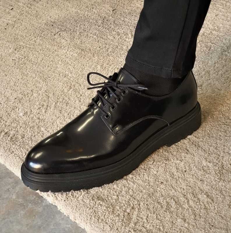 Pantofi derby 41 41.5 plain toe premium ZIGN London piele naturala NOI