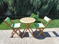 Set masa si 2 scaune pliante pentru terasa/ balcon/ gradina