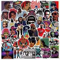 Водоустойчиви стикери 50x-Old school hip-hop/2pac,Biggie,Eazy-e,Dr Dre